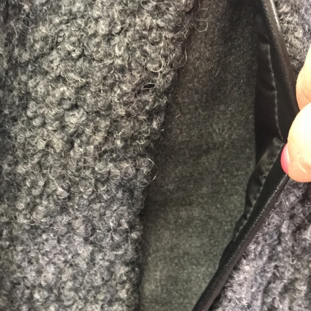 METAPHOR Wool Blend and Vegan Leather Coat Gray S - Picture 7 of 10
